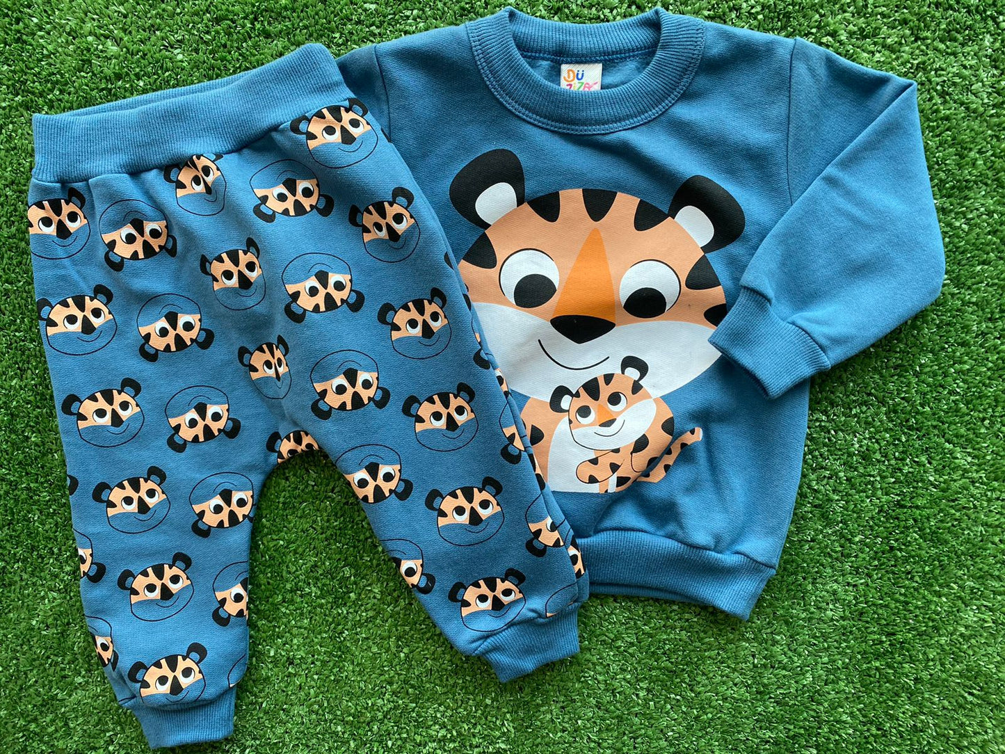 Conjunto Moletom Azul Tigre