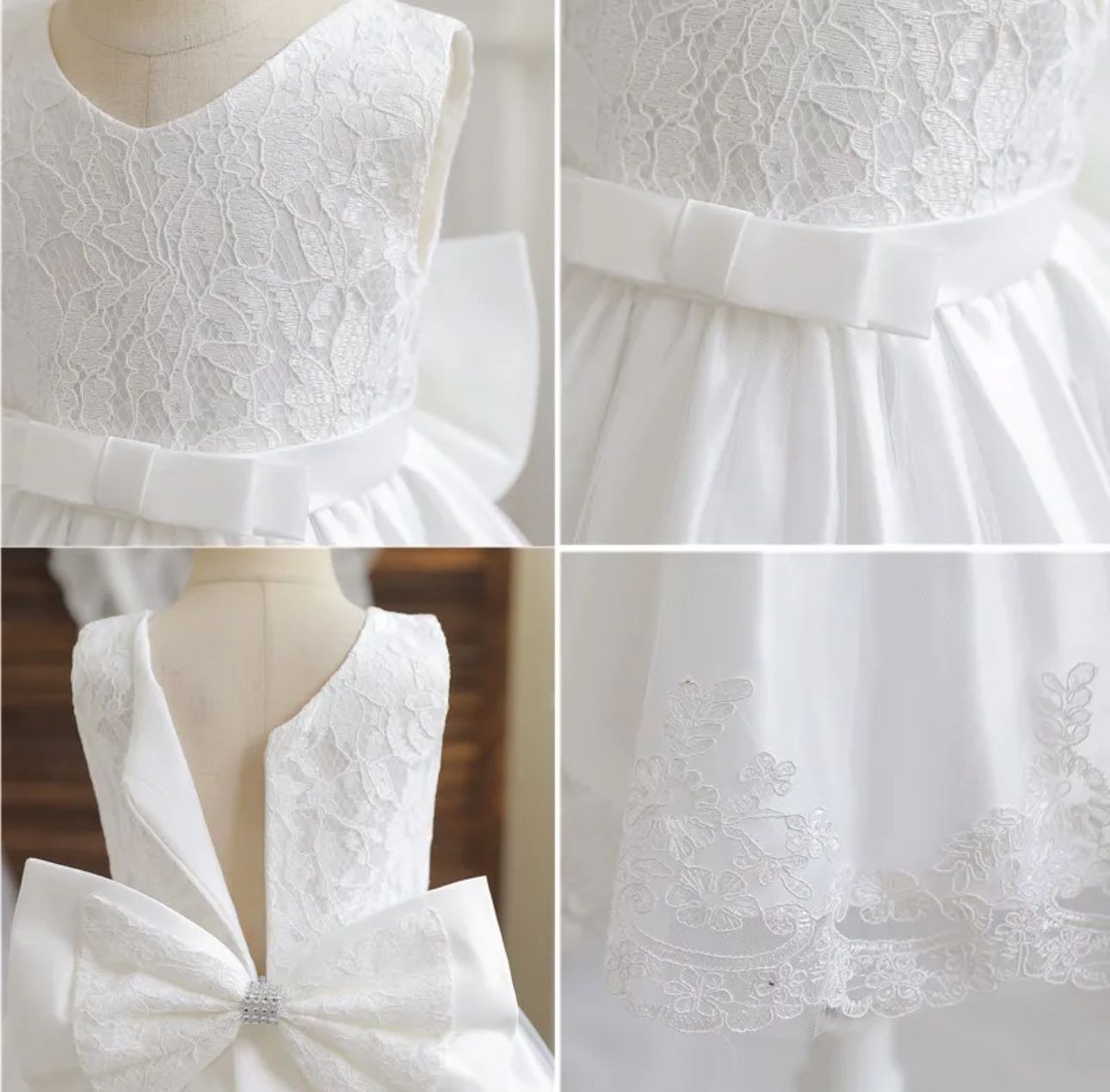Vestido Batizado Branco Com Tiara