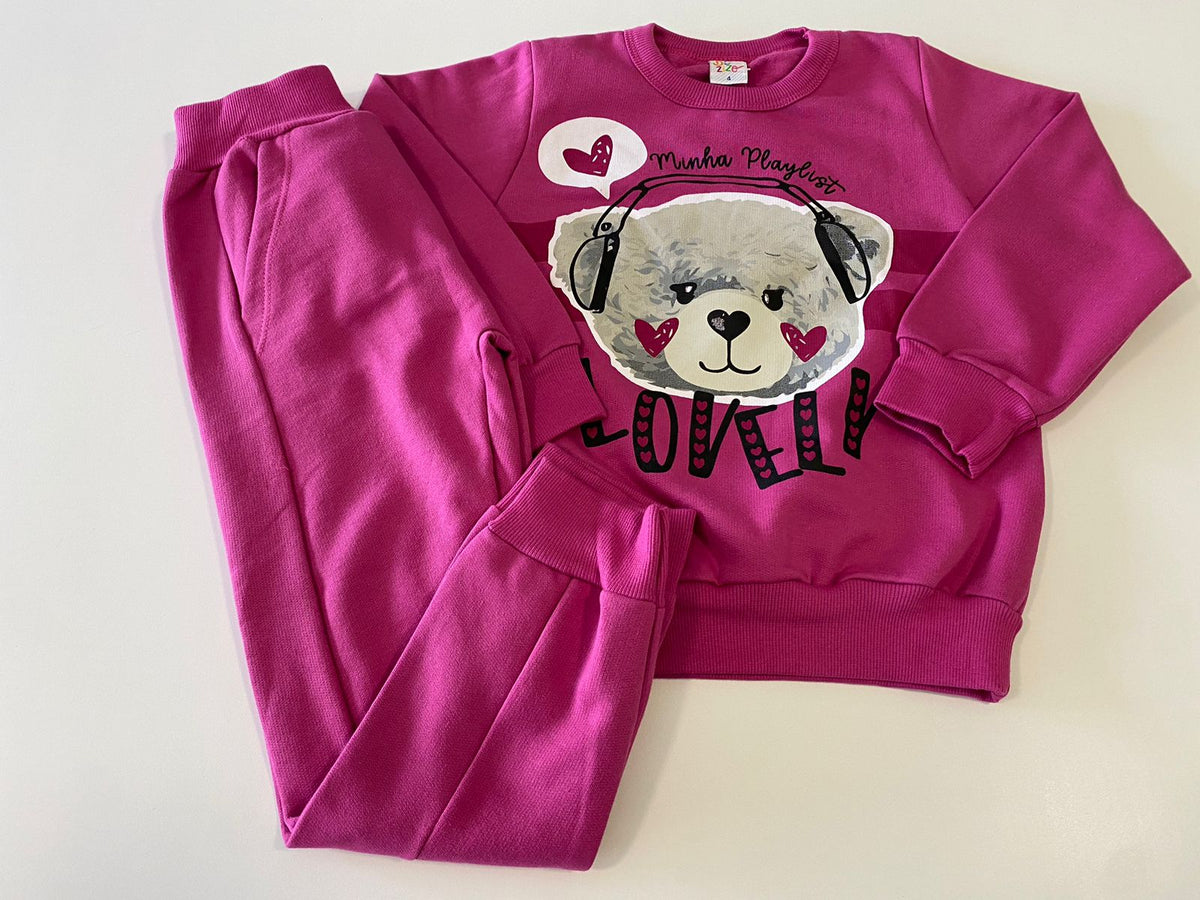 Conjunto Moletom Pink Ursa