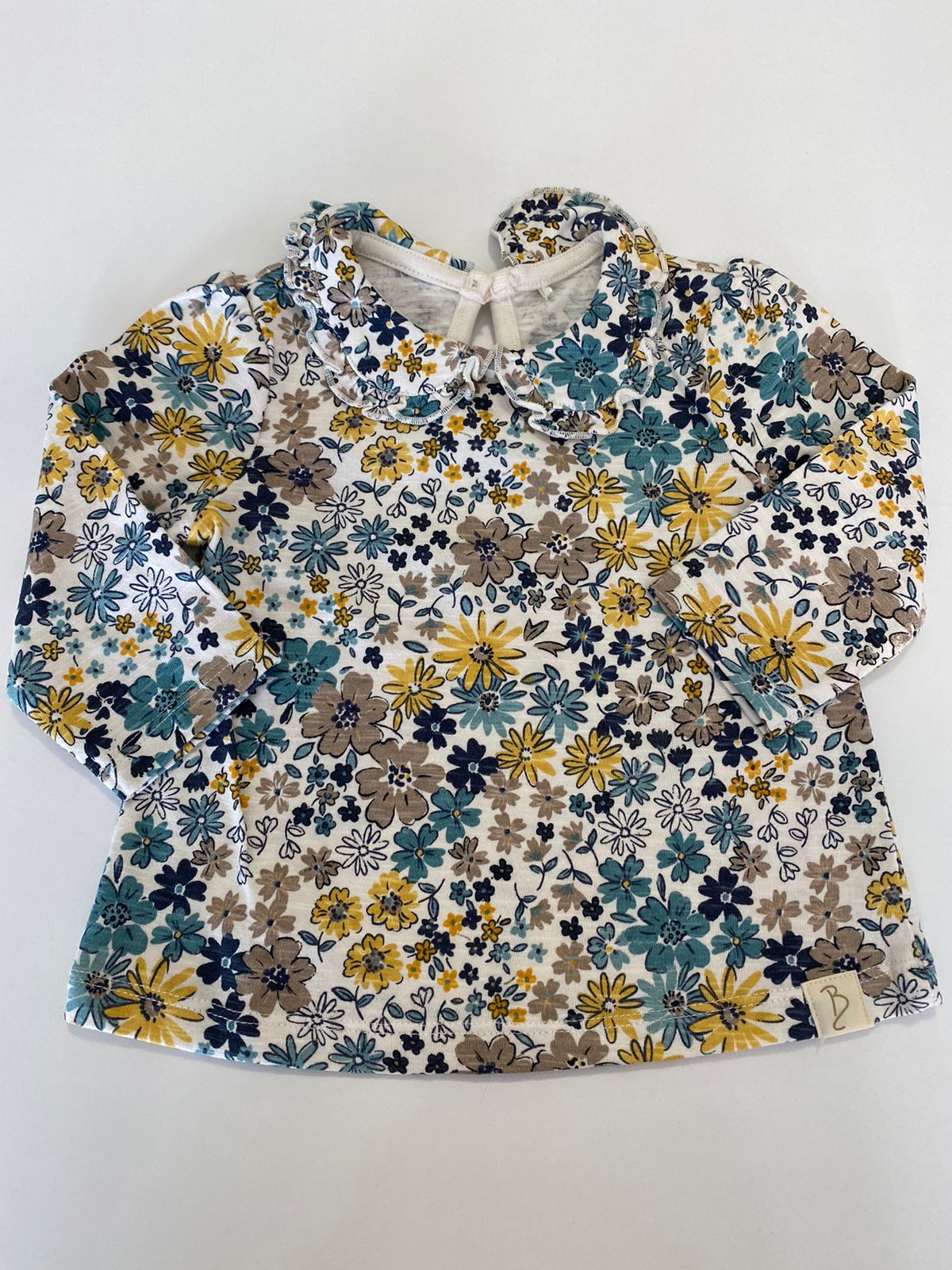 Blusinha Manga Longa Babado na Gola