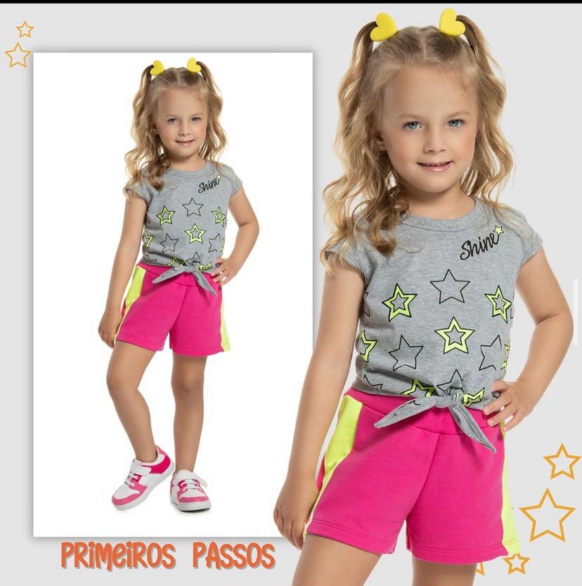 Conjunto Cinza Estrelinha
