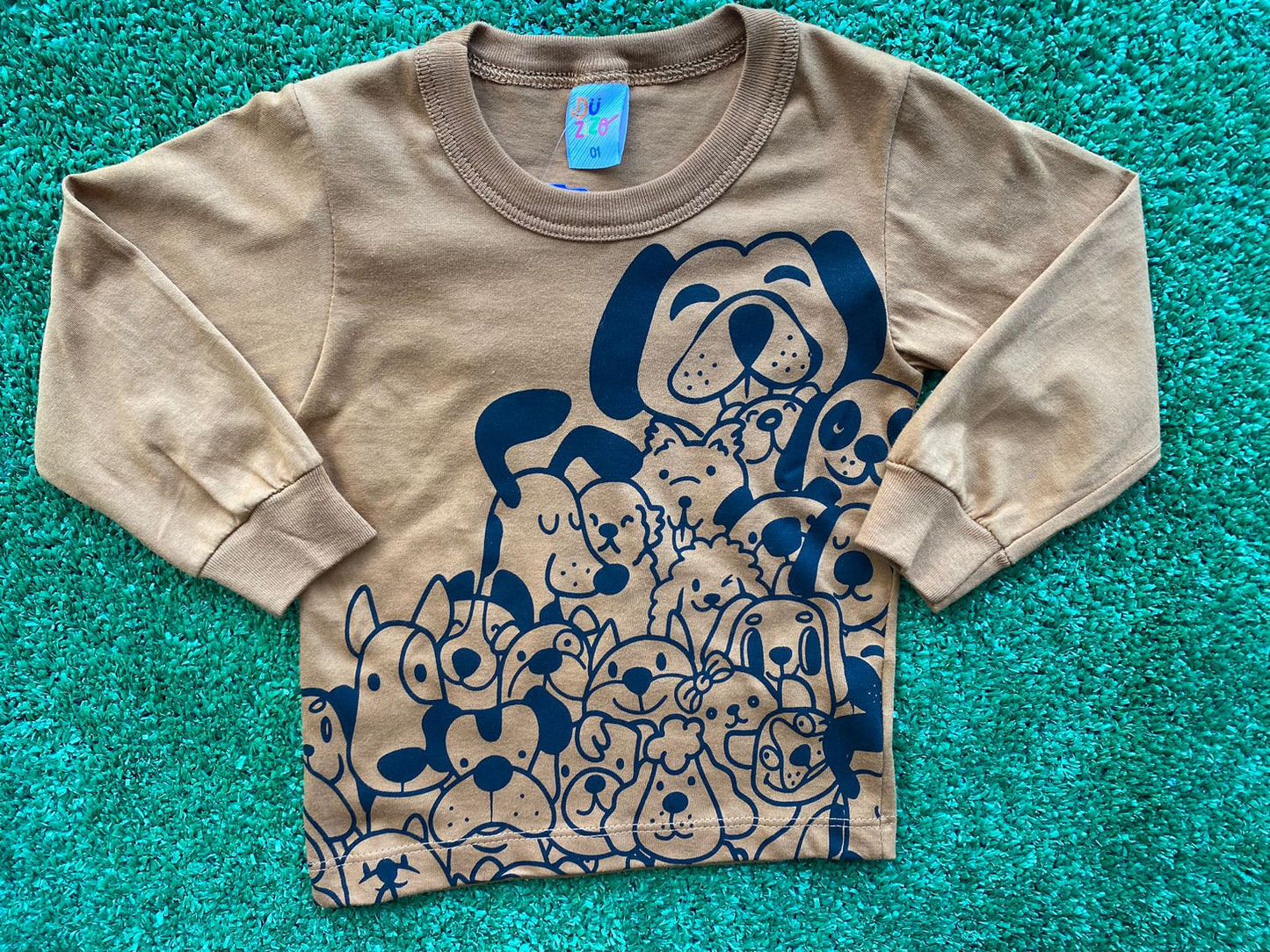 Camiseta Manga Longa de Cachorro Marrom