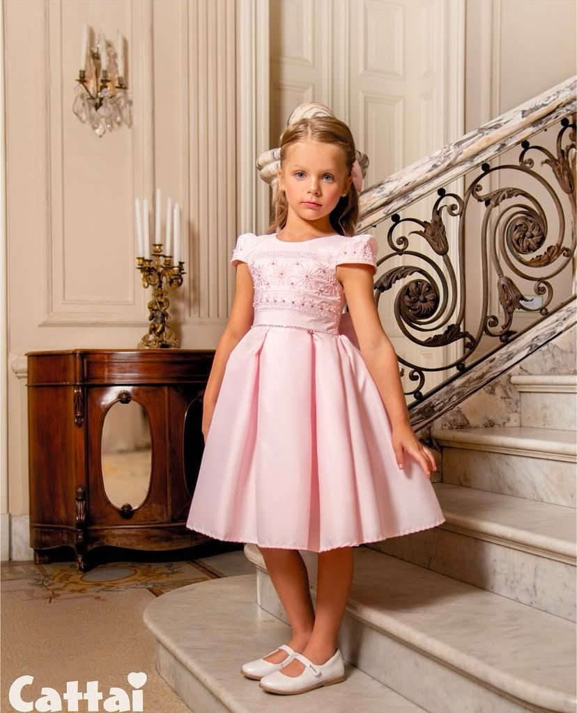 Vestido Rosa Perolas