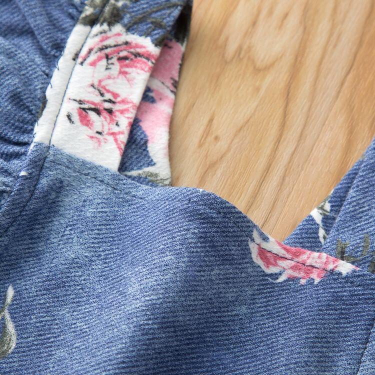 Y Romper floral azul escuro
