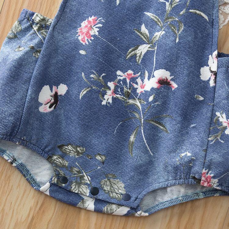 Y Romper floral azul escuro