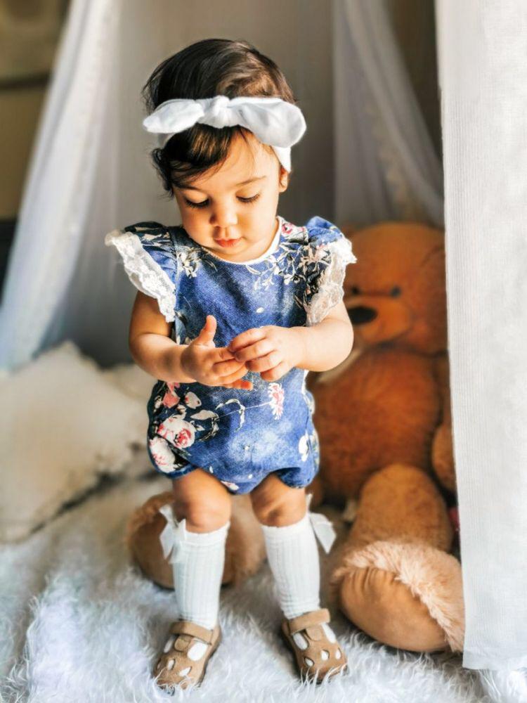 Y Romper floral azul escuro