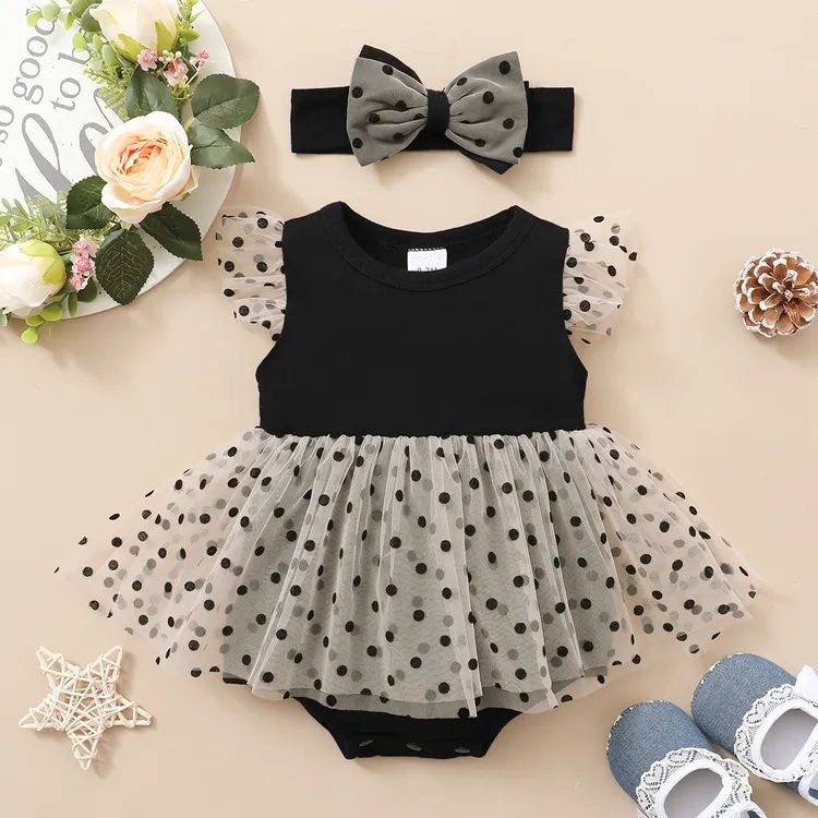 Y Romper Preto com Tule