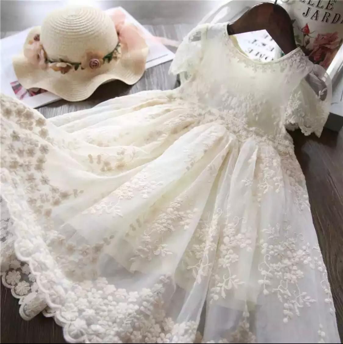 y Vestido Batizado Off White