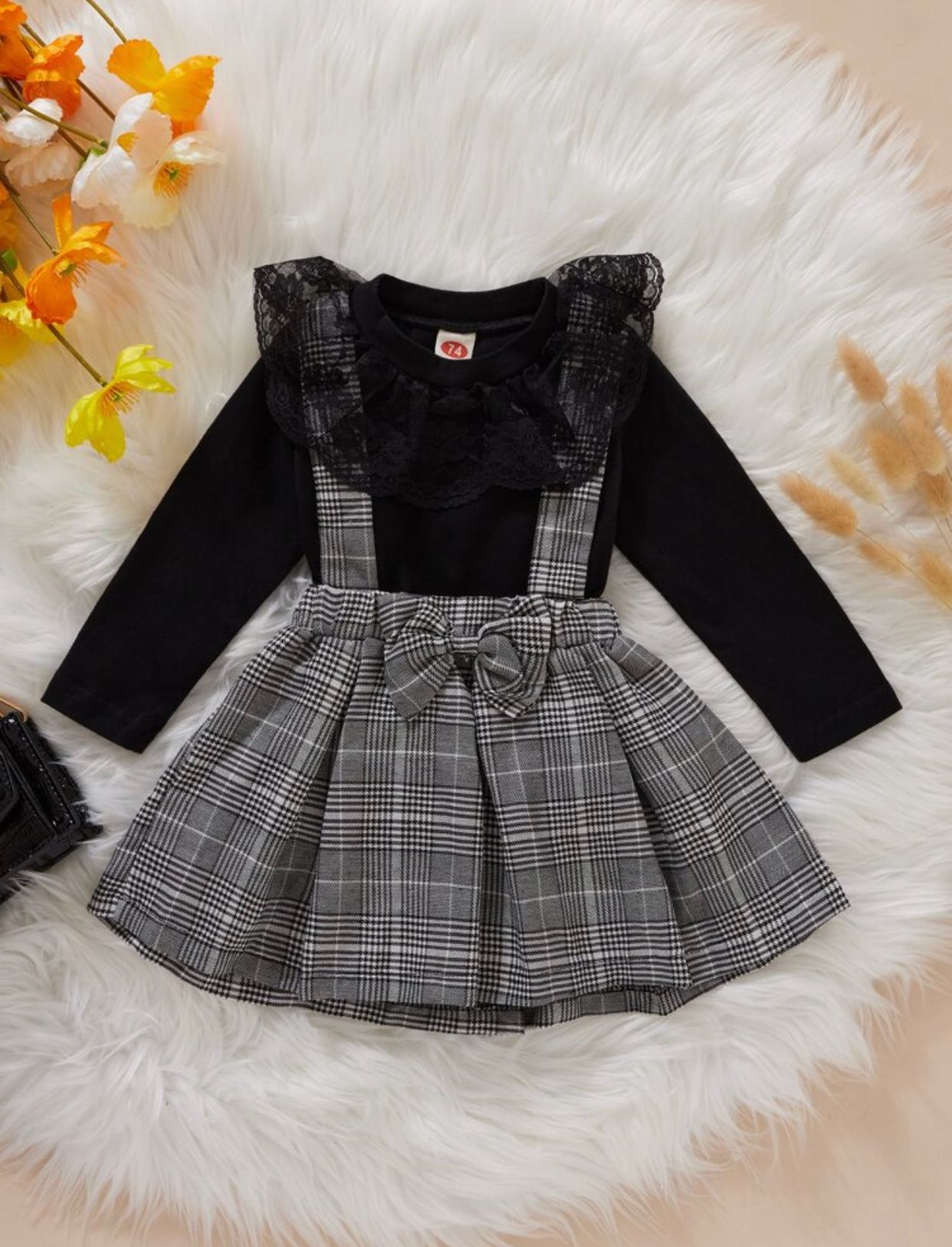 Vestido Preto e Xadrez