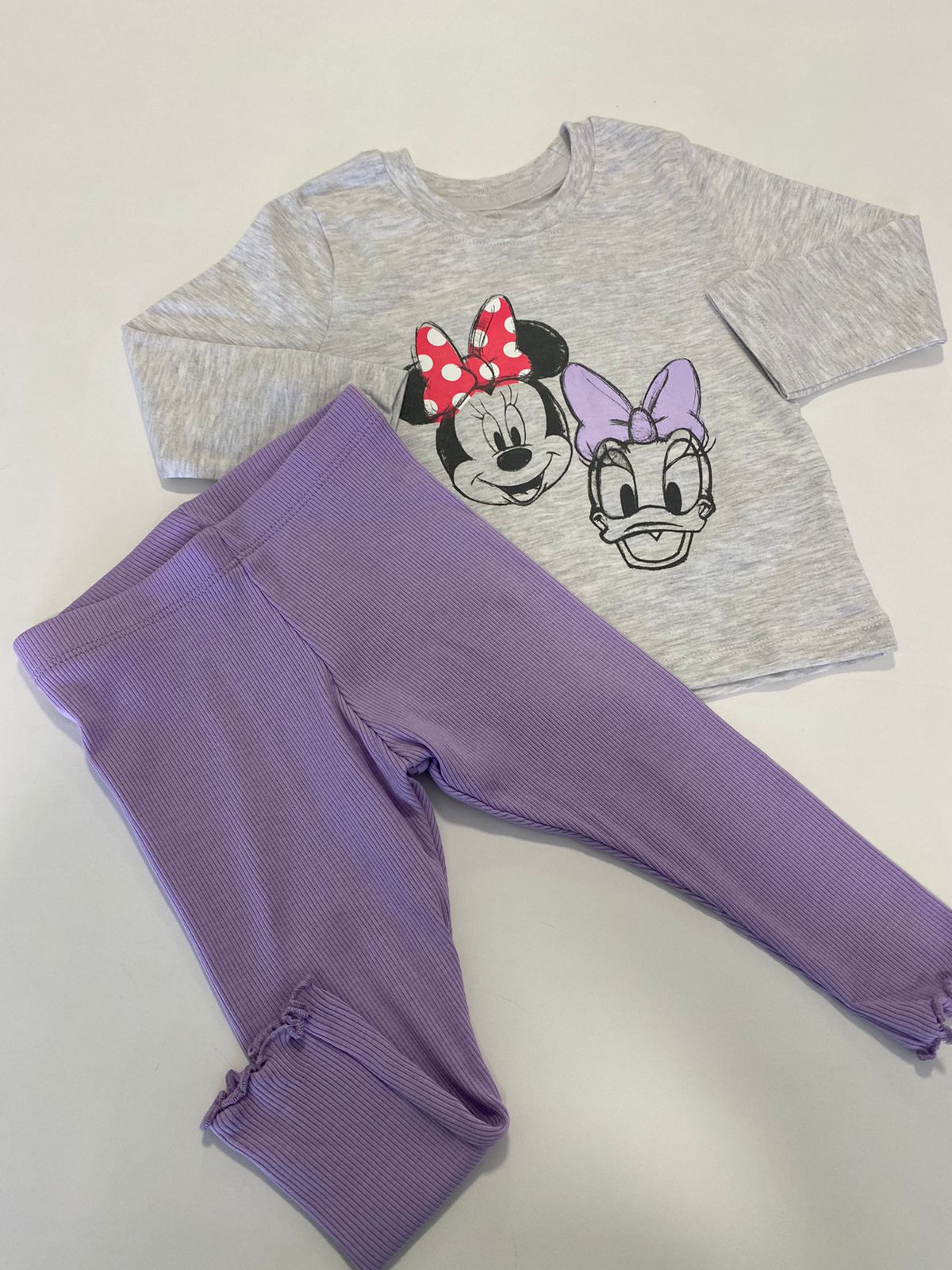 Conjunto Manga Longa  Roxo Minnie
