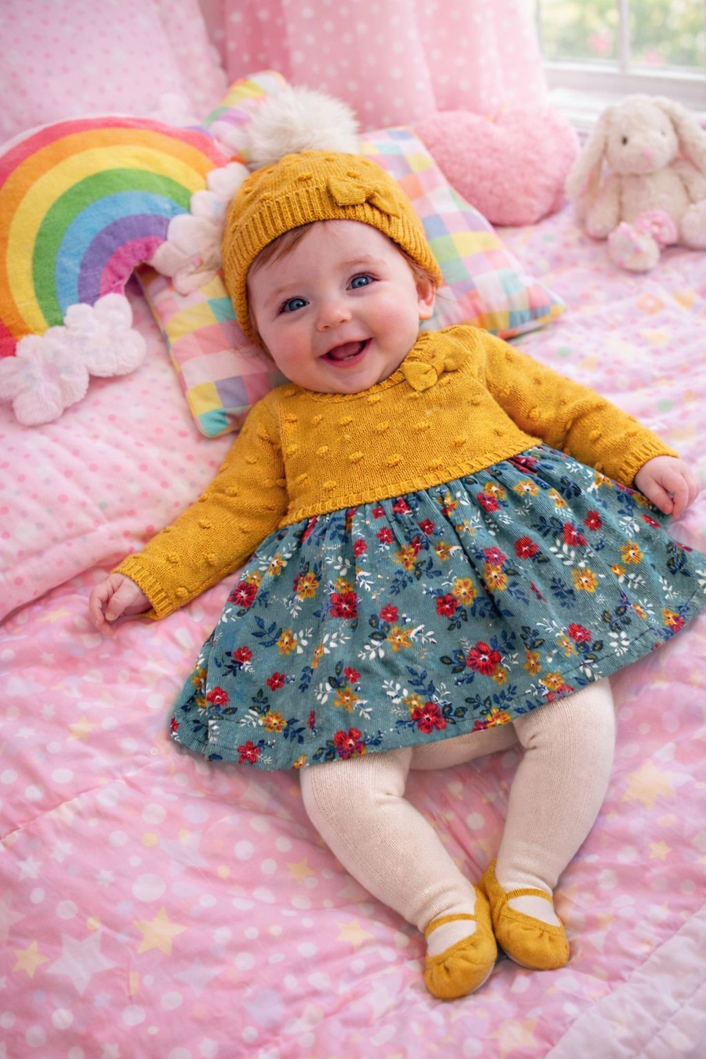 Vestido Com meia Calça e Toca