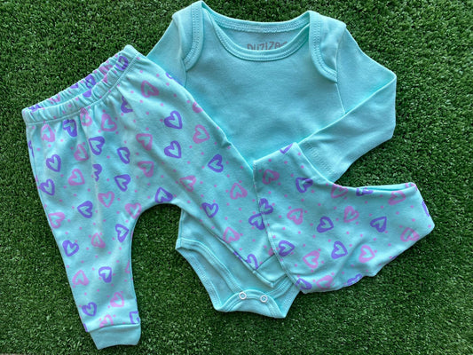 Conjunto Body Manga longa com Calça e babador