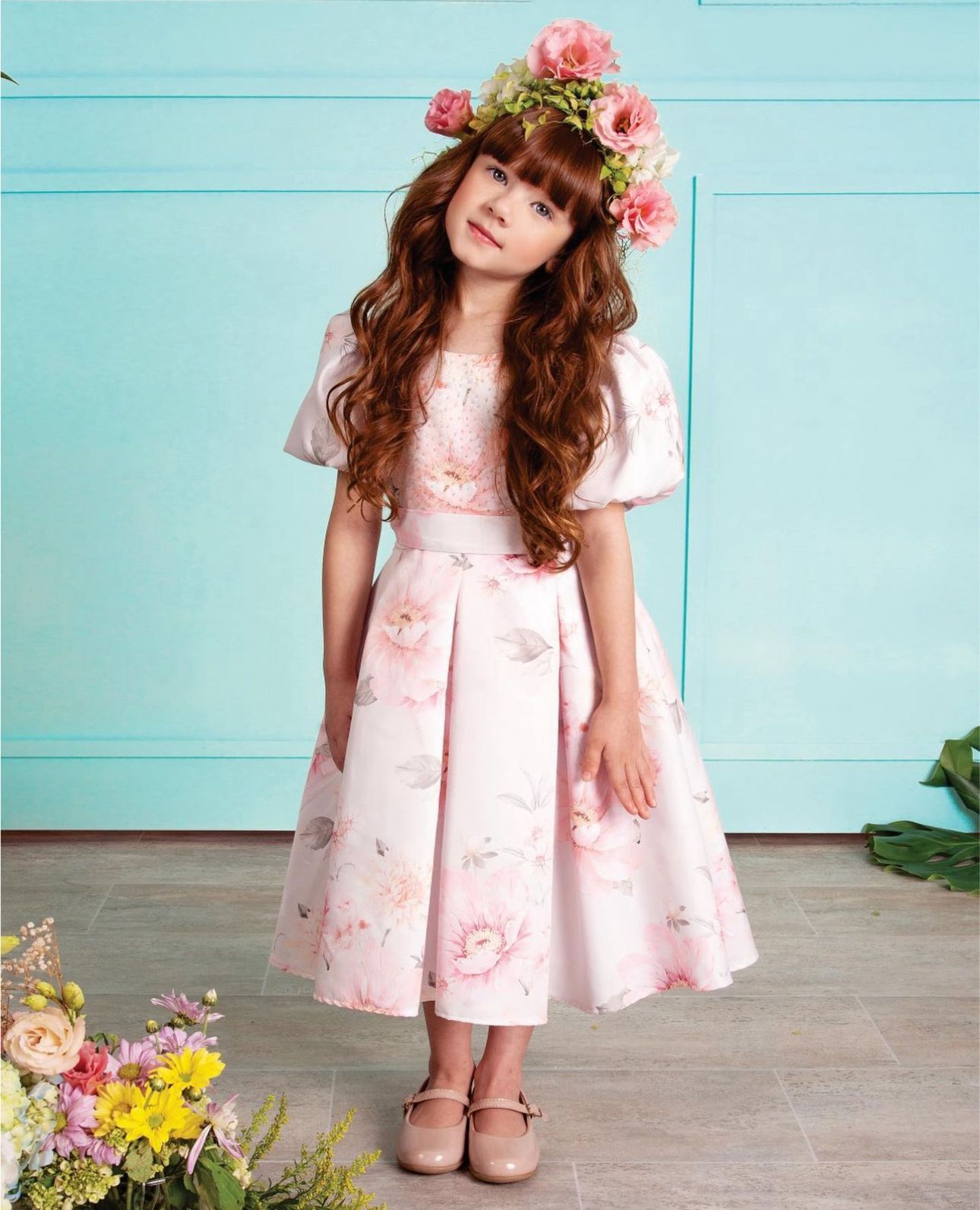 Vestido Branco Estampado de Flor