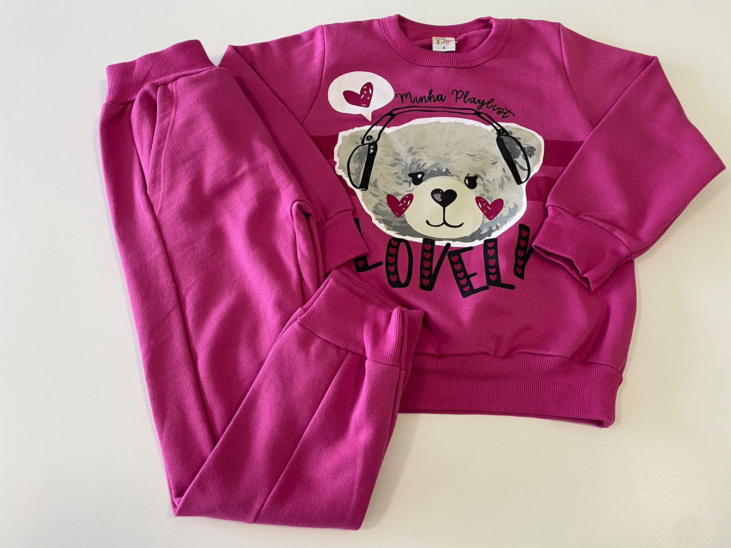 Conjunto Moletom Pink Ursa