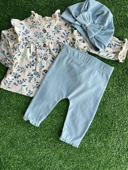 Conjunto Menina Com Boina verde