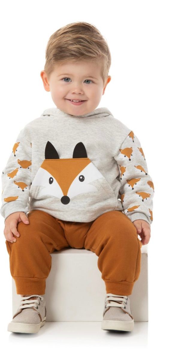Conjunto Moletom Raposa com Touca
