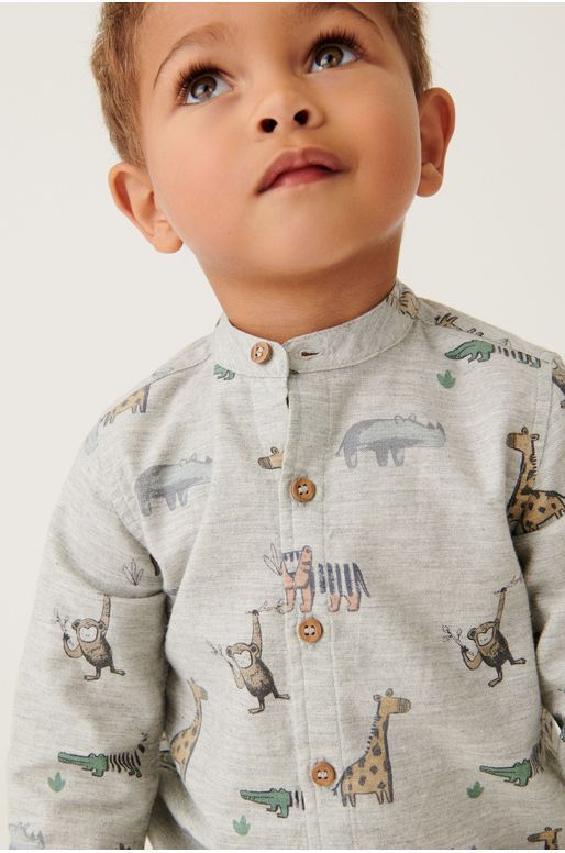Camisa Cinza com Desenhos Safari
