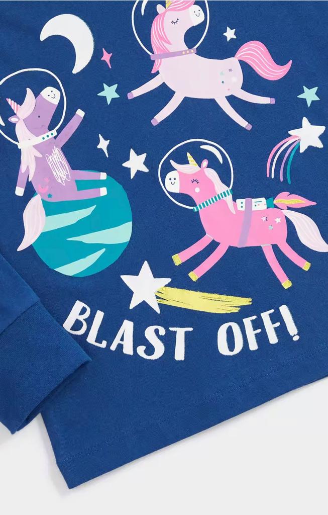 Pijamas Meninas Unicornio Manga Longa