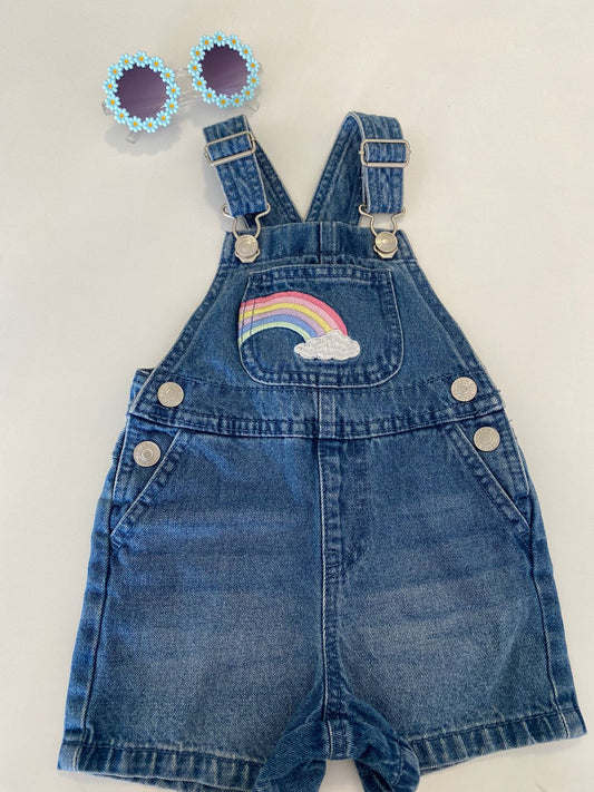 Jardineira Jeans Arco Iris