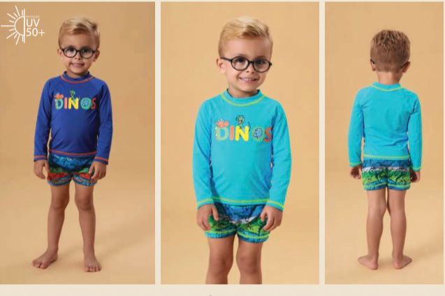 Conjunto Camiseta e Sunga Dinossauro