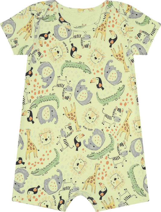 Macacão Curto Estampado Animais