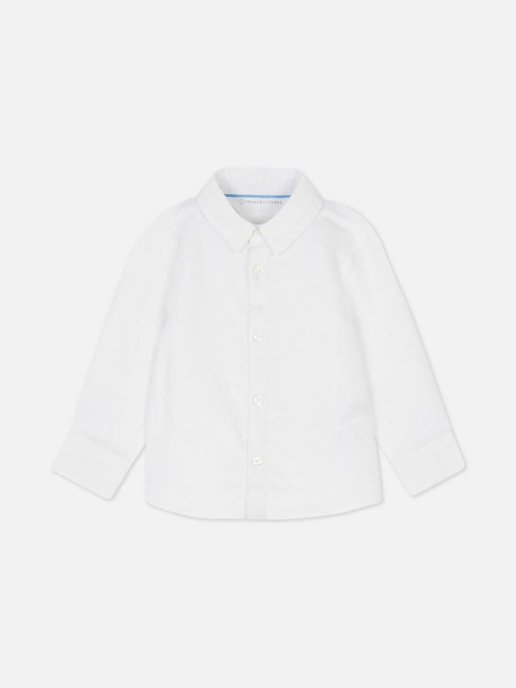 Camisa Manga Longa Azul e Branca