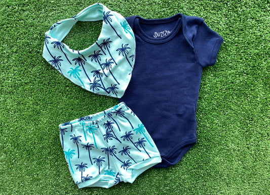 Conjunto de Body e Shorts e Babador
