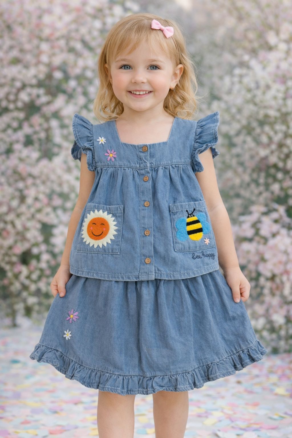 Conjunto Jeans Blusinha e Saia