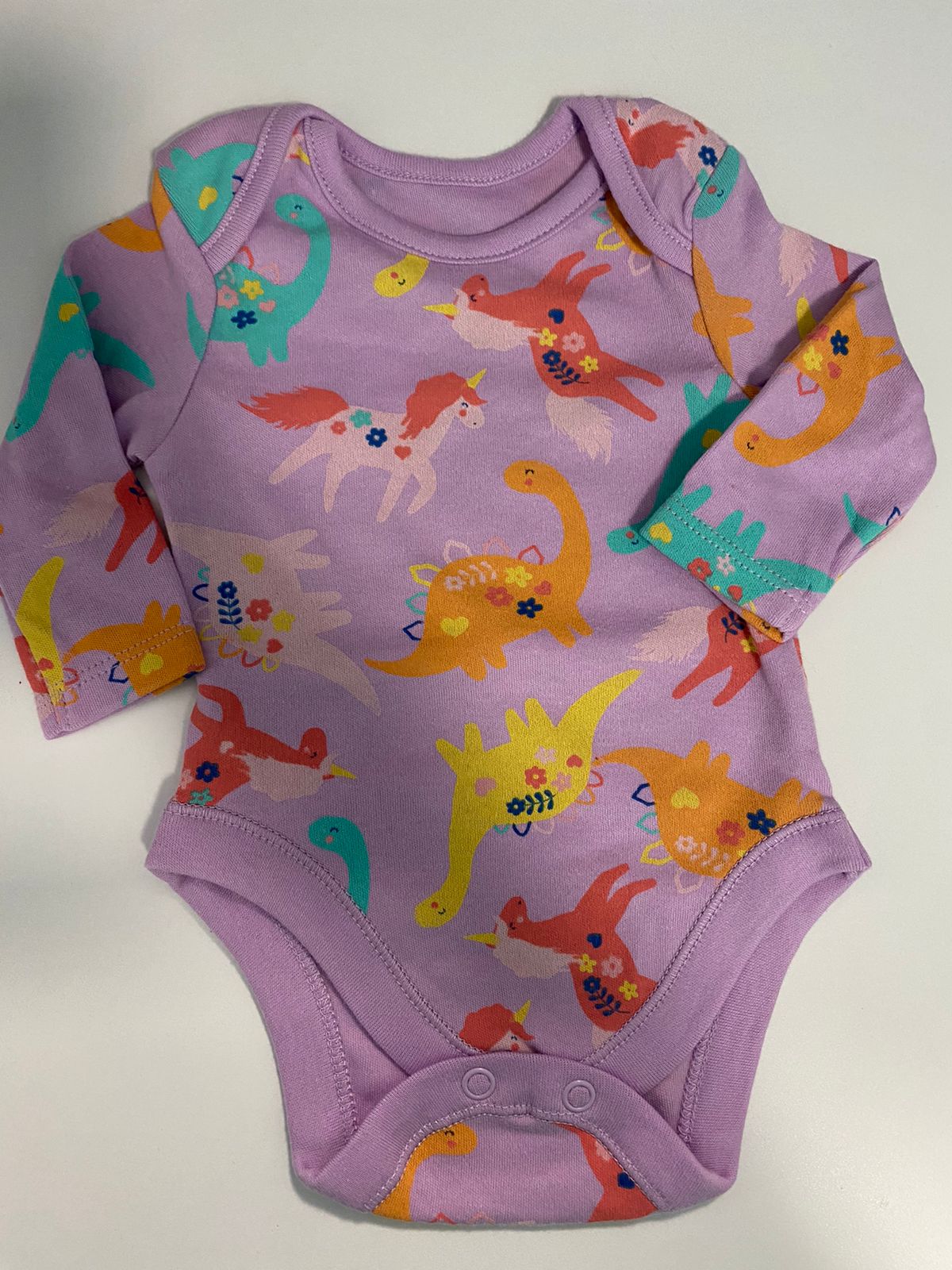 Body Manga Longa Menina e Menino Estampado