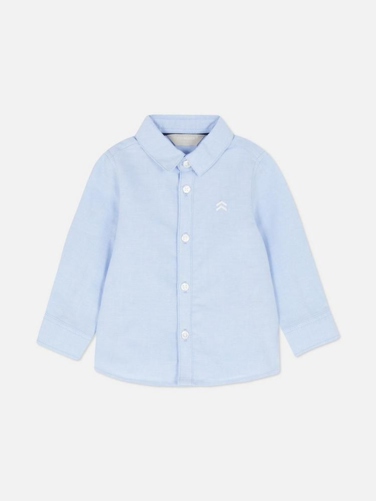 Camisa Manga Longa Azul e Branca