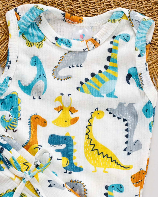 Conjunto Body Regata e Shorts Dinossauro