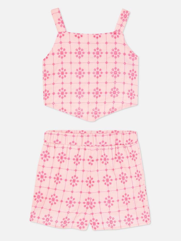 Conjunto Shorts e Croped Laise