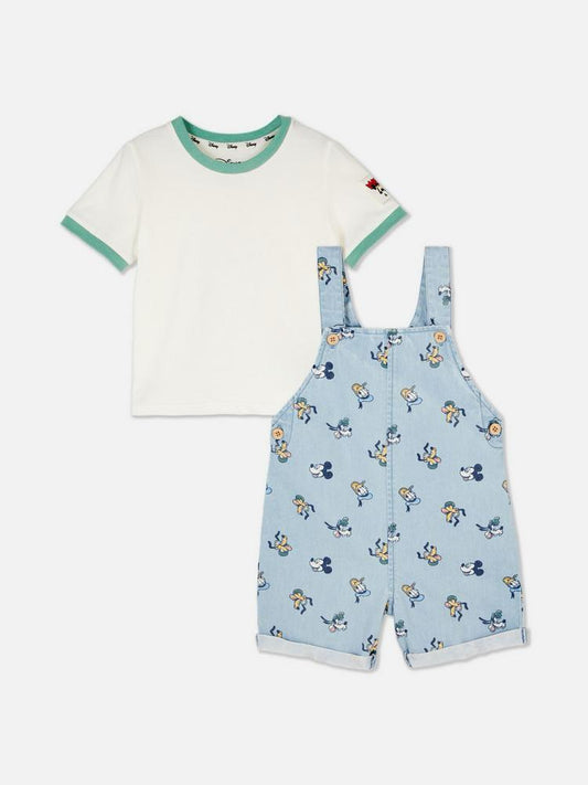 Jardineira Jeans Mickey