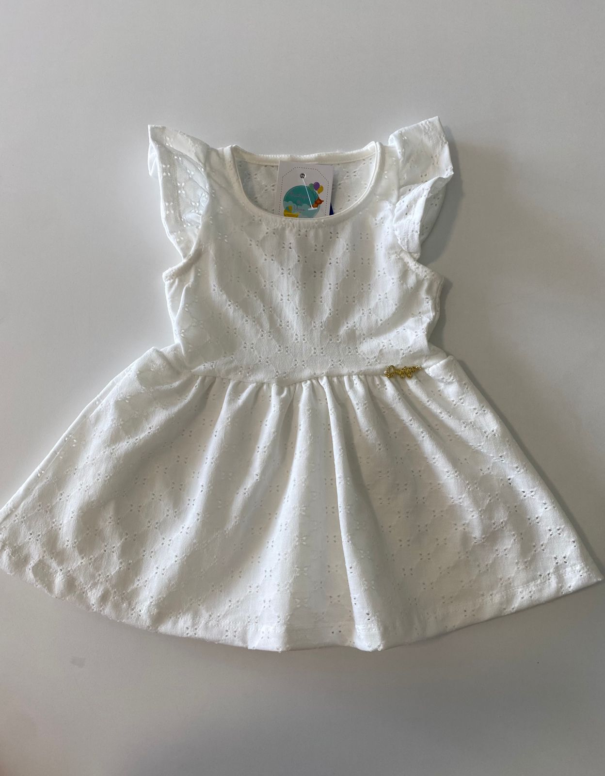 Vestido Laise Vermelho e Branco