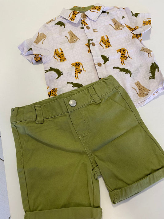 Conjunto Safari Shorts e Camisa