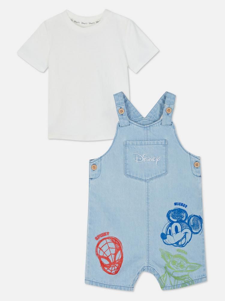 Jardineira Jeans Mickey