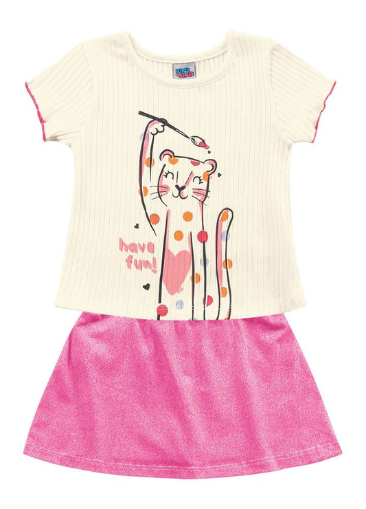 Conjunto de Blusinha e Shorts Saia