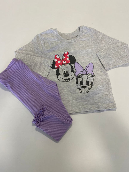 Conjunto Manga Longa  Roxo Minnie