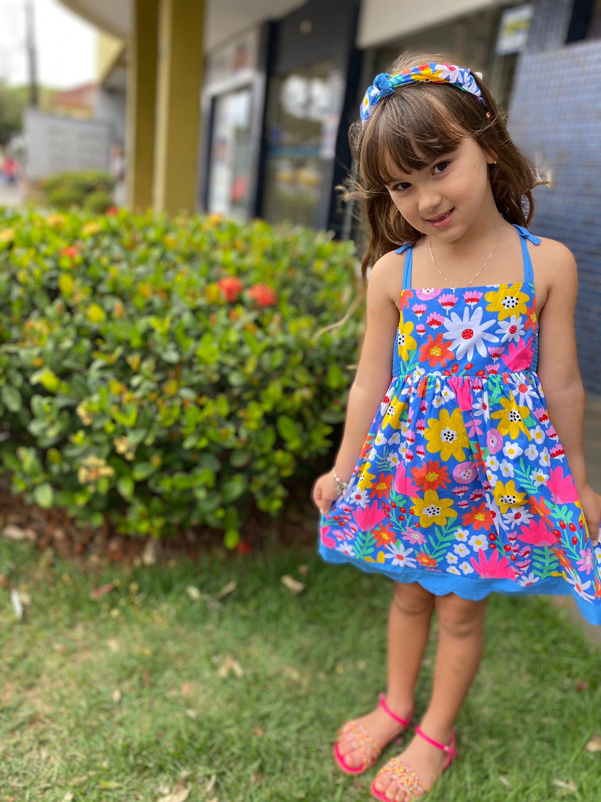 Vestido Estampado com Arquinho