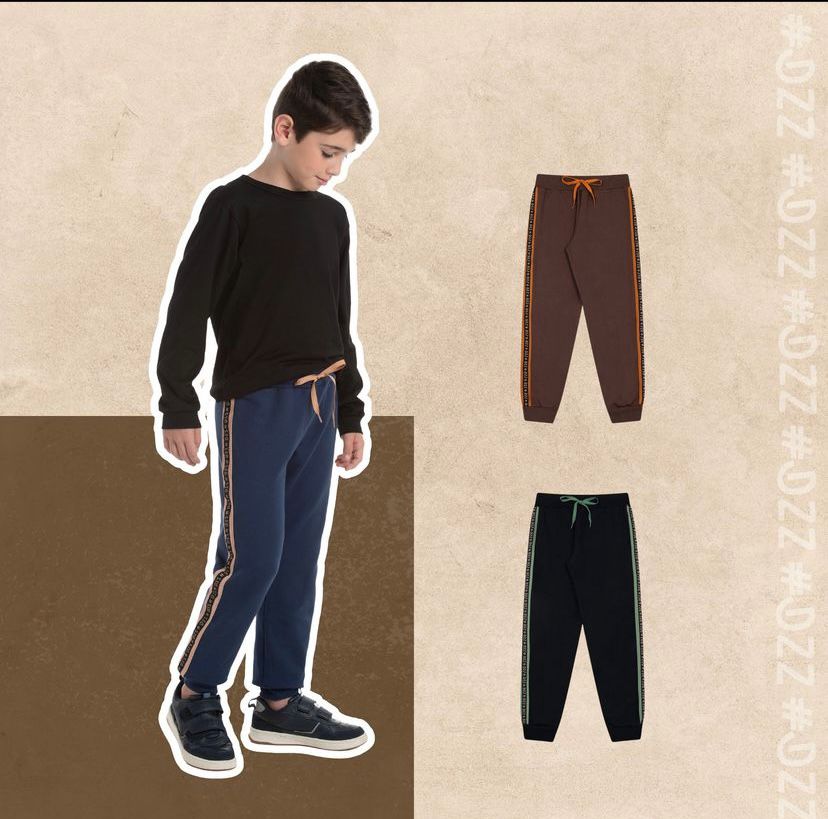 Calça Moletom Listra do lado Duzizo