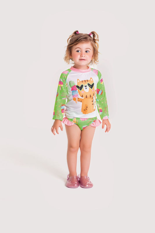 Conjunto Blusinha Manga Longa e Calcinha