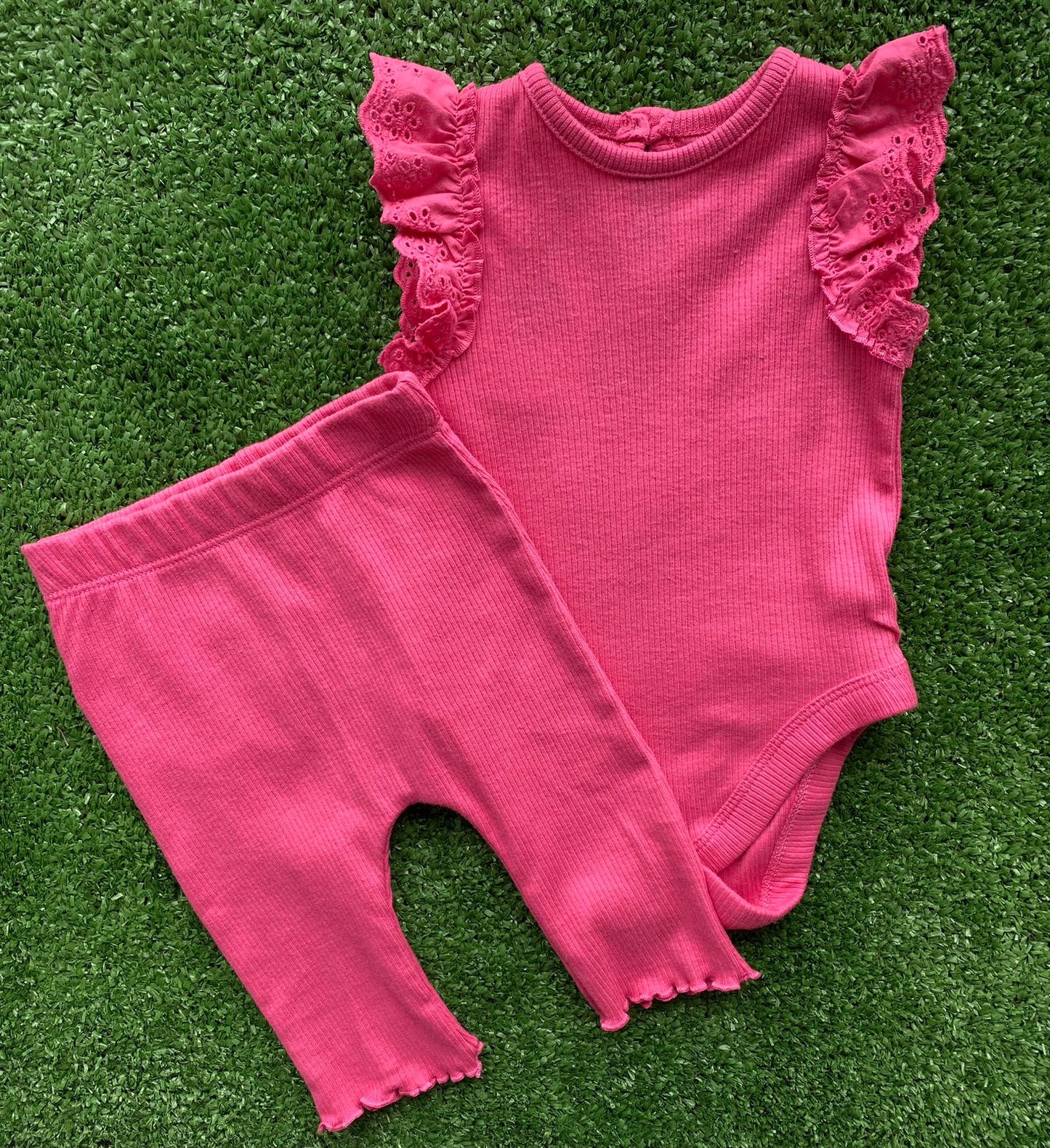 Conjunto de Body e Calça Canelado