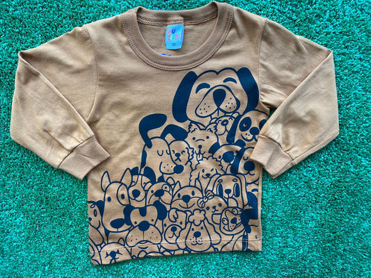 Camiseta Manga Longa de Cachorro Marrom