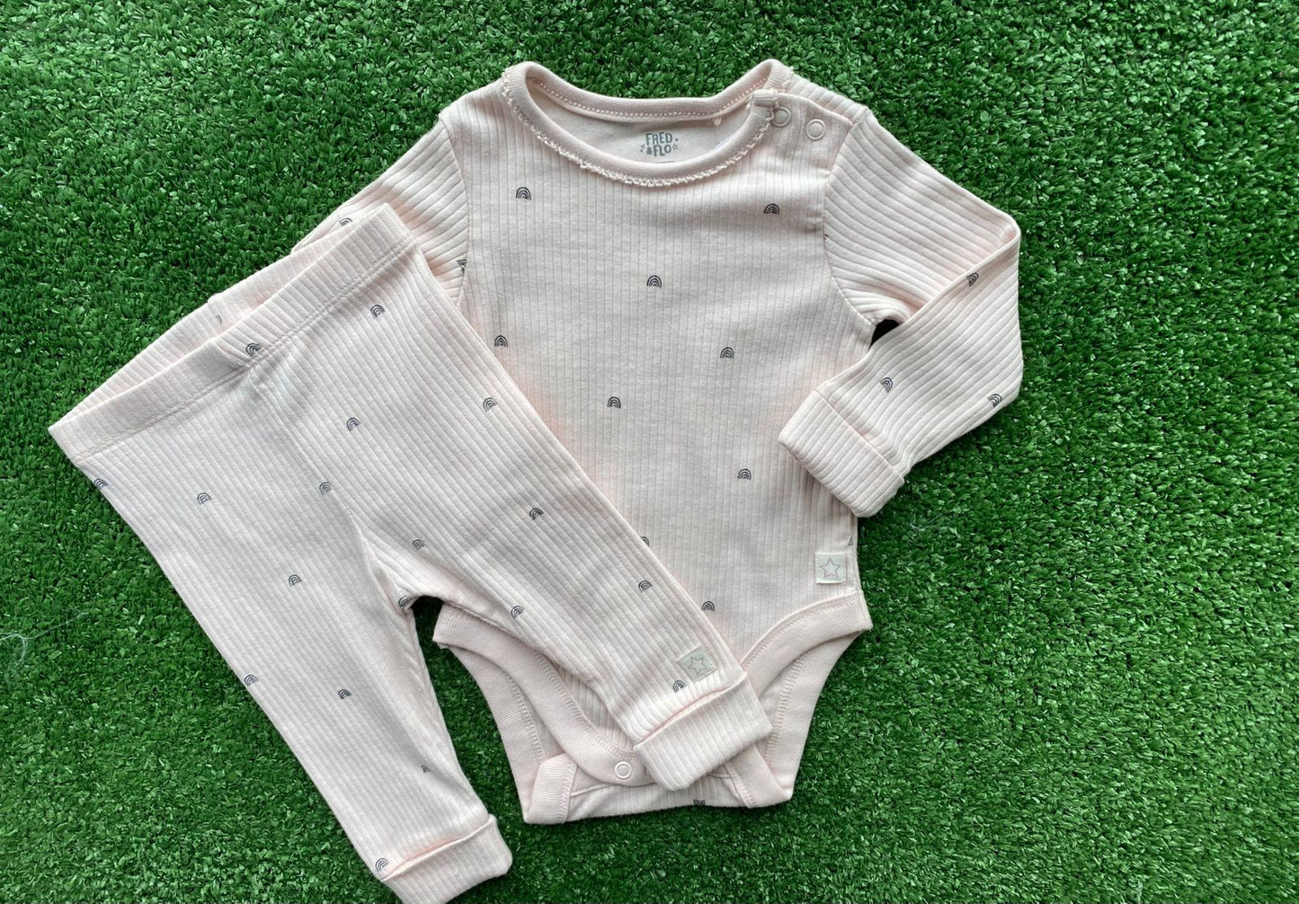 Conjunto de Body Manga Longa com Calça Canelado