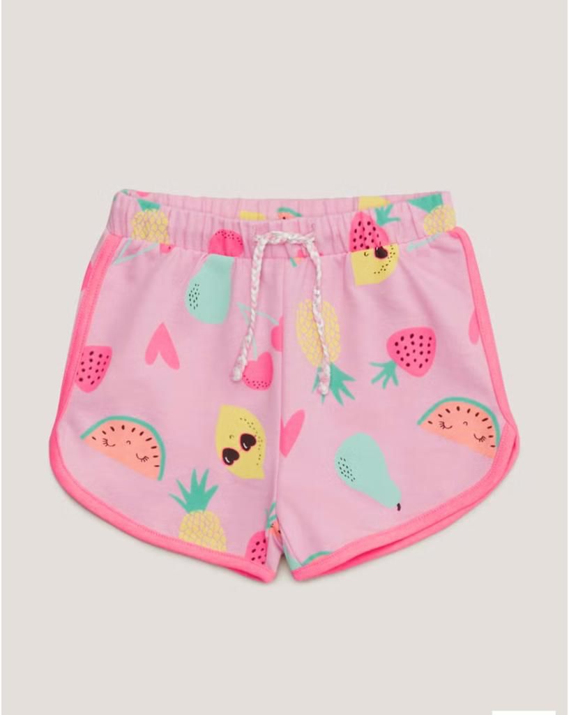 Shorts Malha Estampado Frutas