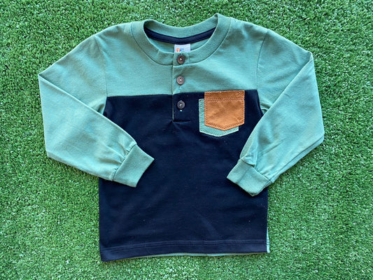 Camiseta Manga Longa Preto com Verde