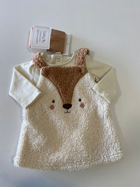 Vestido Manga Longa com Body e meia