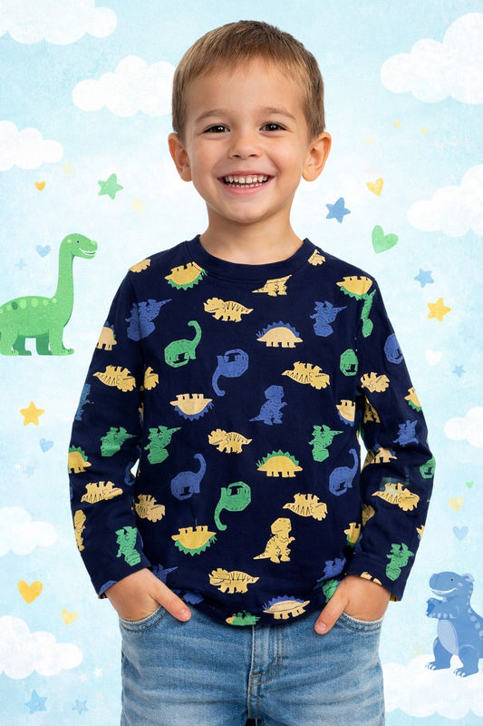Camiseta manga Longa Dinossauro
