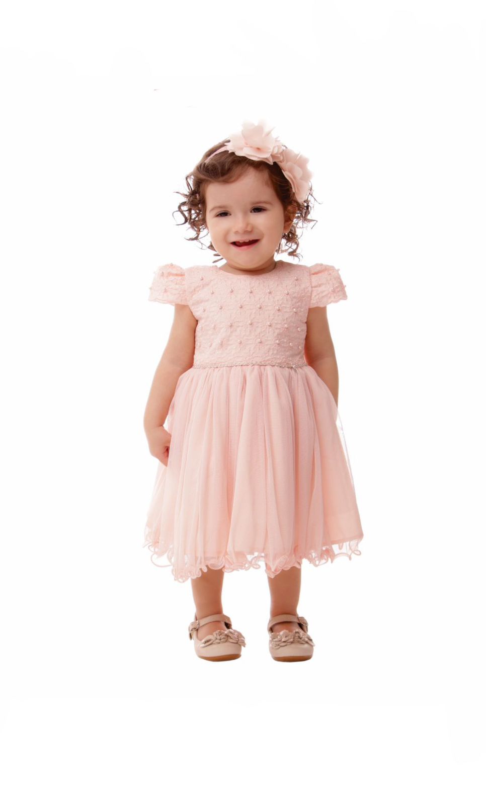 Vestido Rosa com Perola