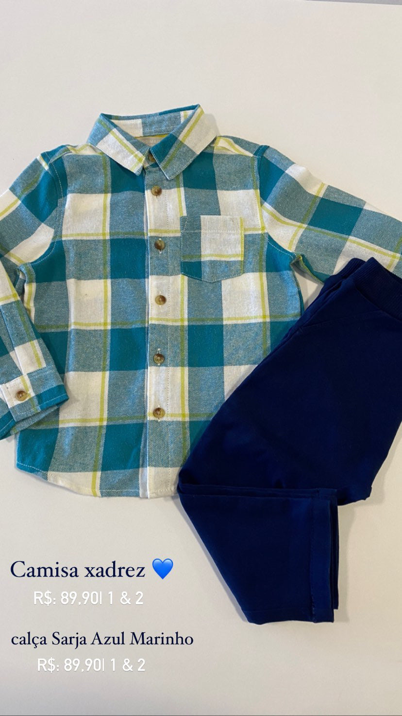 Camisa Xadrez Azul